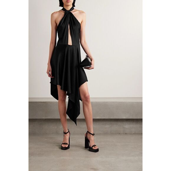 STELLA MCCARTNEY Cutout asymmetric seersucker halterneck mini dress - Picture 1 of 10
